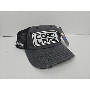 Nascar Corey Lajoie - Grey Distressed Trucker Hat Patch Snapback - OSFA